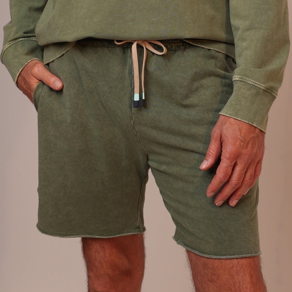 Shore San Diego Shorts Drawstring Lounge Beach In Olive Green Size M Casual
